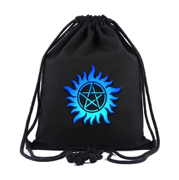 Studentský batoh Supernatural Bavlna Školní taška Nákupní tašky se stahovací šňůrkou