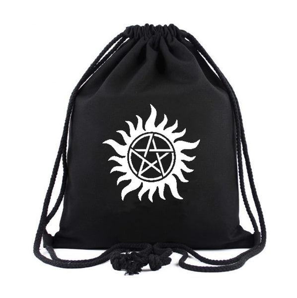 Studentský batoh Supernatural Bavlna Školní taška Nákupní tašky se stahovací šňůrkou