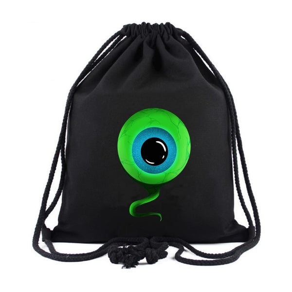 Jacksepticeye Eyeball Cotton Student Backpack School Bag Shopping Drawstring Bags