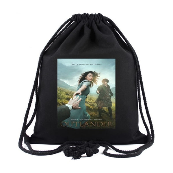 outlander Cotton Student Backpack School Bag Shopping Drawstring Bags