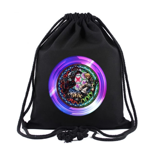 Kingdom Hearts Sora Bavlněný studentský batoh Školní taška Nákupní tašky se stahovací šňůrkou