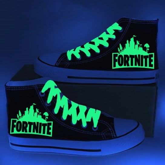 Fortnite Luminous High Top Canvas Shoes Unisex Lighted Sneakers Sports shoes Fortnite Gifts