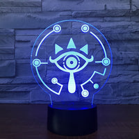 The Legend of Zelda Sheikah 3D Illusion Led Table Lamp 7 Color Change LED Desk Light Lamp The Legend of Zelda gifts