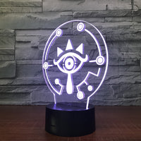 The Legend of Zelda Sheikah 3D Illusion Led Table Lamp 7 Color Change LED Desk Light Lamp The Legend of Zelda gifts