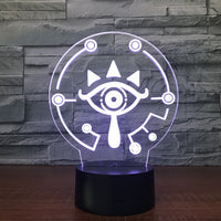 The Legend of Zelda Sheikah 3D Illusion Led Table Lamp 7 Color Change LED Desk Light Lamp The Legend of Zelda gifts