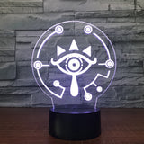 The Legend of Zelda Sheikah 3D Illusion Led Table Lamp 7 Color Change LED Desk Light Lamp The Legend of Zelda gifts