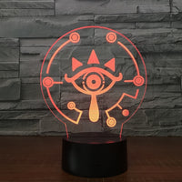 The Legend of Zelda Sheikah 3D Illusion Led Table Lamp 7 Color Change LED Desk Light Lamp The Legend of Zelda gifts