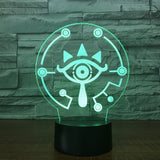 The Legend of Zelda Sheikah 3D Illusion Led Table Lamp 7 Color Change LED Desk Light Lamp The Legend of Zelda gifts