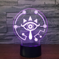 The Legend of Zelda Sheikah 3D Illusion Led Table Lamp 7 Color Change LED Desk Light Lamp The Legend of Zelda gifts