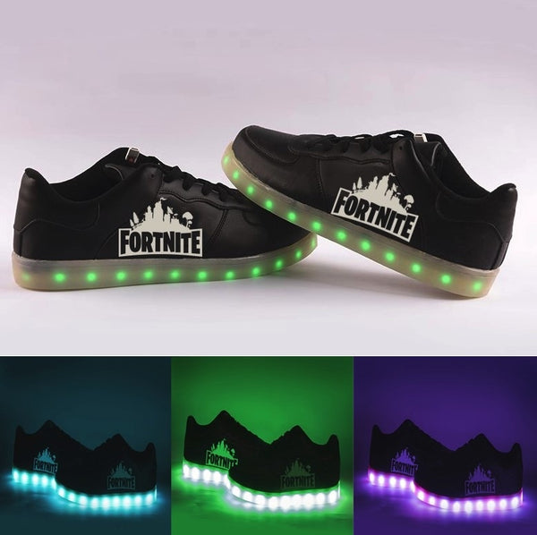 Fairy Tail Shoes Low Top Sneakers Unisex Shoes Colorful Flashing LED Luminous Shoes Fairy Tail Gits