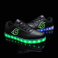 Naruto Shoes Low Top Men and Women Couples Shoes Colorful Flashing LED Luminous Shoes Naruto Gifts