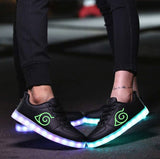 Naruto Shoes Low Top Men and Women Couples Shoes Colorful Flashing LED Luminous Shoes Naruto Gifts