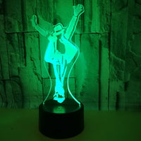 মাইকেল জ্যাকসন 3D ইলিউশন LED টেবিল ল্যাম্প 7 রঙ পরিবর্তন এলইডি ডেস্ক লাইট ল্যাম্প মাইকেল জ্যাকসন জন্মদিনের উপহার ক্রিসমাস উপহার