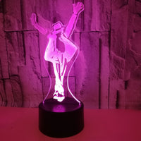 Michael Jackson 3D Illusion Led stolní lampa 7 barevných změn LED stolní lampa Michael Jackson Dárky k narozeninám Vánoční dárky