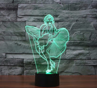 মেরিলিন মনরো 3D ইলিউশন LED টেবিল ল্যাম্প 7 রঙ পরিবর্তন LED ডেস্ক লাইট ল্যাম্প মেরিলিন মনরো জন্মদিনের উপহার ক্রিসমাস উপহার