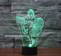 Marilyn Monroe 3D Illusion Led stolní lampa 7 barevných změn LED stolní lampa Marilyn Monroe Dárky k narozeninám Vánoční dárky