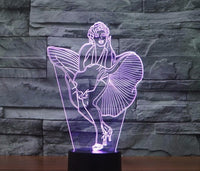 Marilyn Monroe 3D Illusion Led stolní lampa 7 barevných změn LED stolní lampa Marilyn Monroe Dárky k narozeninám Vánoční dárky