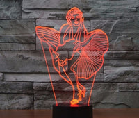 মেরিলিন মনরো 3D ইলিউশন LED টেবিল ল্যাম্প 7 রঙ পরিবর্তন LED ডেস্ক লাইট ল্যাম্প মেরিলিন মনরো জন্মদিনের উপহার ক্রিসমাস উপহার