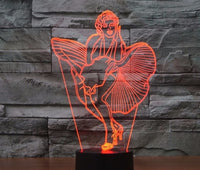 Marilyn Monroe 3D Illusion Led stolní lampa 7 barevných změn LED stolní lampa Marilyn Monroe Dárky k narozeninám Vánoční dárky