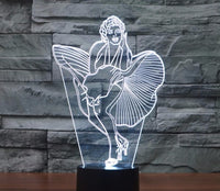 Marilyn Monroe 3D Illusion Led stolní lampa 7 barevných změn LED stolní lampa Marilyn Monroe Dárky k narozeninám Vánoční dárky