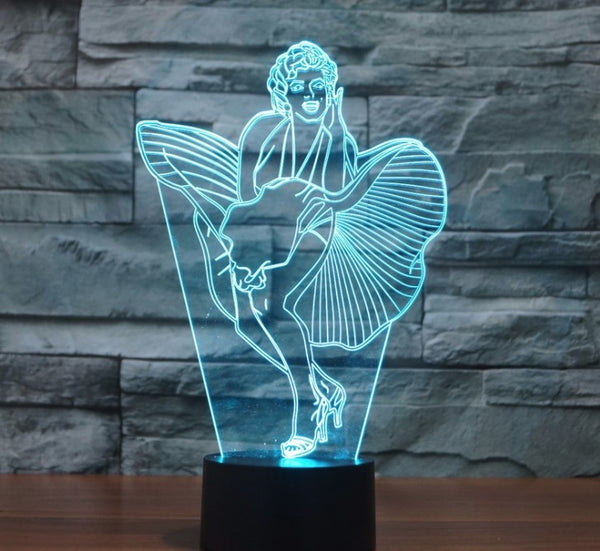 Marilyn Monroe 3D Illusion Led Table Lamp 7 Color Change LED Desk Light Lamp Marilyn Monroe Birthday Gifts Christmas Gifts