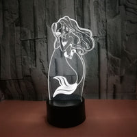 Mermaid 3D Illusion Led Table Lamp 7 Color Change LED Desk Light Lamp Mermaid Birthday Gifts Christmas Gifts