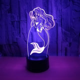 Mermaid 3D Illusion Led Table Lamp 7 Color Change LED Desk Light Lamp Mermaid Birthday Gifts Christmas Gifts