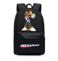 Megaman Rockman Canvas Bag Backpack Satchel School Bag Travel Backpack  Shoulder bag Megaman Gifts