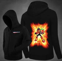 Megaman Rockman Zipper Hoodie Coats Outwear Hooded Jacket Sweater Pullove Megaman Gifts Christmas Gifts