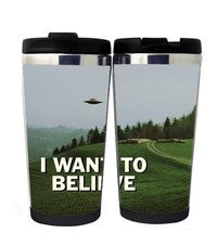 Movie The X-files I Want To Believe Cup Stainless Steel 400ml Coffee Tea Cup Beer Stein Gifts