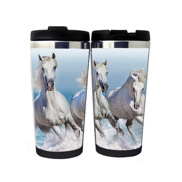 Running Horses Travel Mug Stainless Steel Insulated Tumbler 400ml Coffee Tea Cup Gifts Christmas Gifts