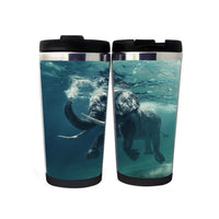 Elephant Swimming in Blue Ocean Mug
