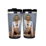 Scarlett Johansson Travel Mug Stainless Steel Insulated Tumbler 400ml Coffee Tea Cup Scarlett Johansson Gifts Christmas Gifts