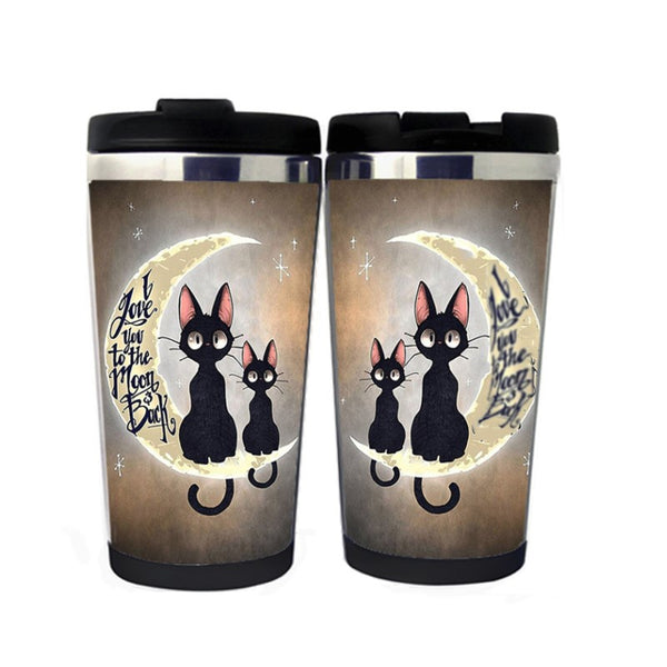 I Love You To The Moon And Back Mug Cat Tumbler Stainless Steel Camping Sports Drink Bottle Mom Gifts Daughter gifts Love gifts