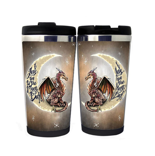 I Love You To The Moon And Back Mug DragonTumbler Stainless Steel Camping Sports Drink Bottle Love gifts Boyfriend Gifts, Gifts for men, Husband gifts, Gifts for him