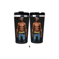 2PAC Tupac Amaru Shakur Hip-Hop loutkový hrnek pohárek Nerezová ocel Camping Sportovní láhev na pití Dárky