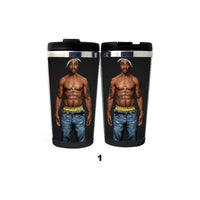 2PAC Tupac Amaru Shakur Hip-Hop Puppet Mug Tumbler Stainless Steel Camping Sports Drink Bottle Gifts