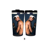 2PAC Tupac Amaru Shakur Hip-Hop Puppet Mug Tumbler Stainless Steel Camping Sports Drink Bottle Gifts