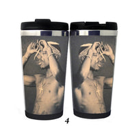 2PAC Tupac Amaru Shakur Hip-Hop loutkový hrnek pohárek Nerezová ocel Camping Sportovní láhev na pití Dárky
