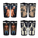 2PAC Tupac Amaru Shakur Hip-Hop Puppet Mug Tumbler Stainless Steel Camping Sports Drink Bottle Gifts