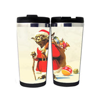 Yoda Santa Claus Mug Coffee Cup Tumbler Stainless Steel Mug Funny Gifts