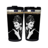 Audrey Hepburn in Coffee Cup Coffee Mug Tumbler Stainless Steel Camping Sports Drink Bottle Funny Gifts Christmas Gifts