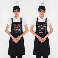 Unisex Funny Whiskey Crazy Bitch Apron Adjustable Bib Pockets Apron Baking Chefs Kitchen Cooking Cleaning Apron