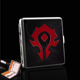World of Warcraft Leather Pocket Cigarette Tobacco Case Box Holder For Smoking Business CardsHolder Storage Gifts