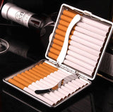 Lebka PU kožené pouzdro na cigarety Kovový držák na tabákovou krabičku pro kuřáky Držák vizitek Peněženka Dárky