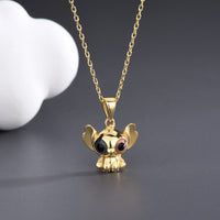 Stitch Necklace 925 Sterling Silver Gold Stitch Necklace