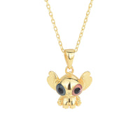 Stitch Necklace 925 Sterling Silver Gold Stitch Necklace