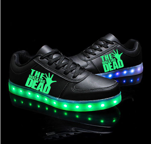 The Walking Dead Shoes Light Up Shoes Sneakers Unisex Shoes Colorful Flashing LED Luminous Shoes