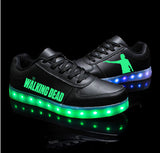 Walking Dead Light Up Shoes Flashing LED Luminous Shoes Low Top Unisex Shoes